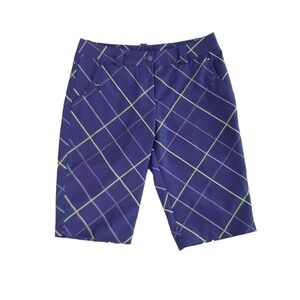 Nike Womens Golf Shorts Dri-Fit Size 6 Indigo Blue 12" Inseam Bermuda Shorts